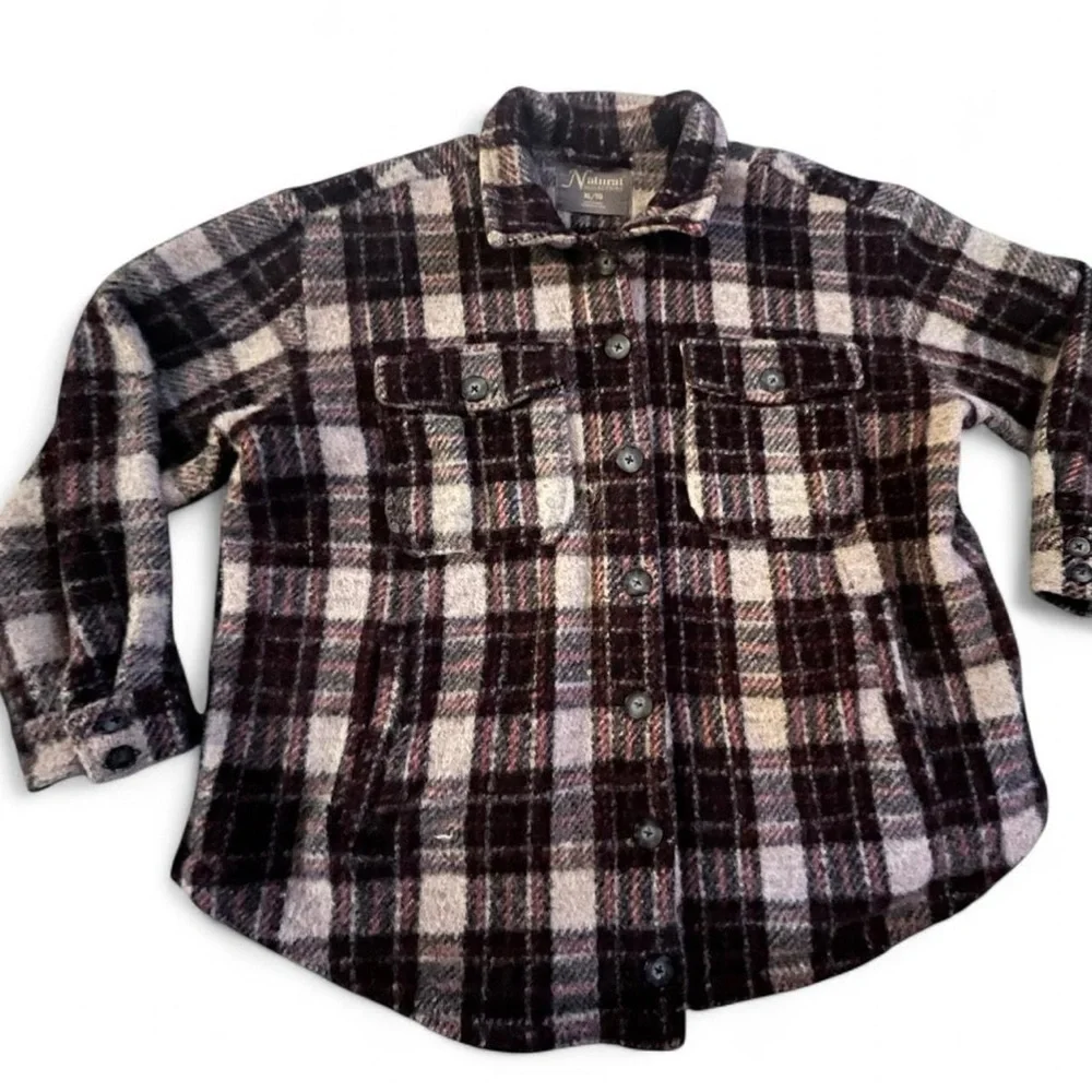 Natural Reflections Red and Black Plaid Jacket - Picture 3 of 5